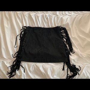 black suede skirt